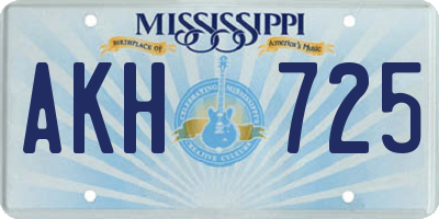 MS license plate AKH725