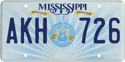 MS license plate AKH726