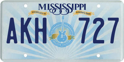 MS license plate AKH727