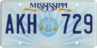 MS license plate AKH729