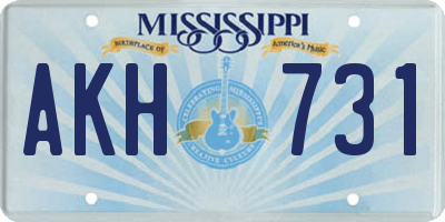MS license plate AKH731