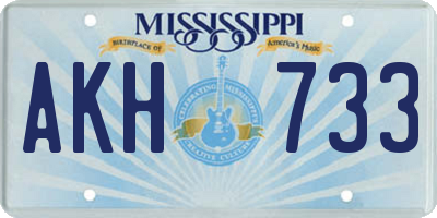 MS license plate AKH733