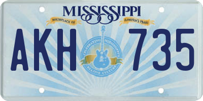 MS license plate AKH735