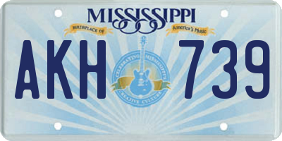 MS license plate AKH739