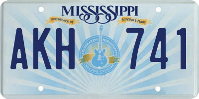 MS license plate AKH741