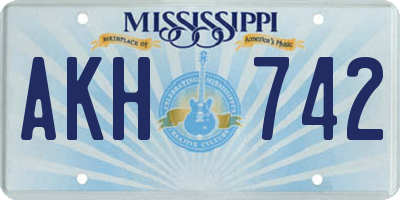 MS license plate AKH742