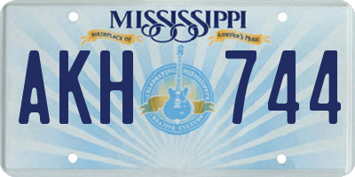 MS license plate AKH744