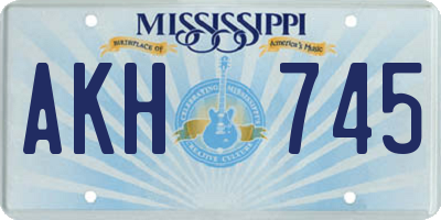 MS license plate AKH745
