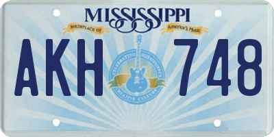 MS license plate AKH748