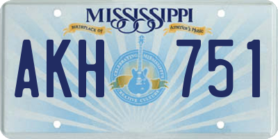 MS license plate AKH751