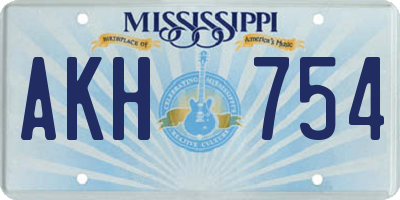 MS license plate AKH754