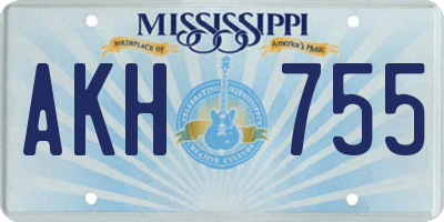 MS license plate AKH755