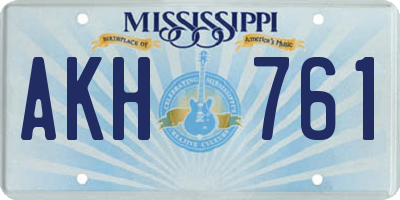 MS license plate AKH761