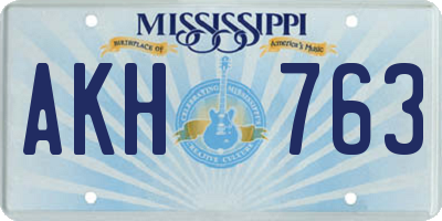 MS license plate AKH763
