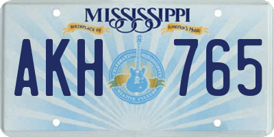 MS license plate AKH765