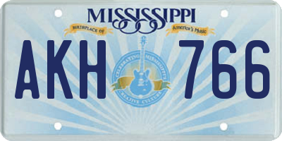 MS license plate AKH766