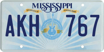 MS license plate AKH767