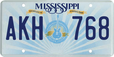 MS license plate AKH768