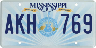 MS license plate AKH769