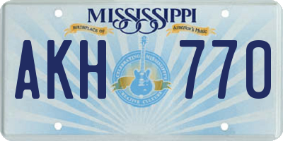 MS license plate AKH770