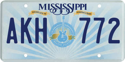 MS license plate AKH772