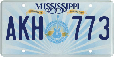 MS license plate AKH773