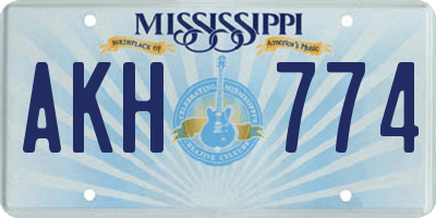 MS license plate AKH774