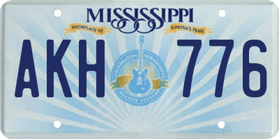 MS license plate AKH776