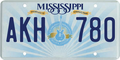 MS license plate AKH780