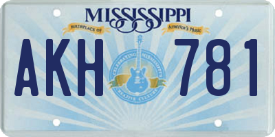 MS license plate AKH781