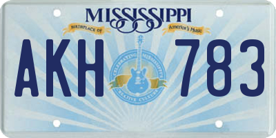 MS license plate AKH783