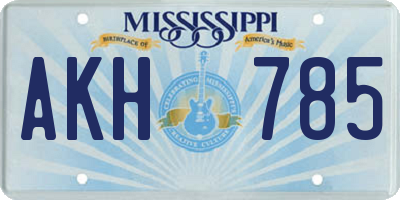 MS license plate AKH785