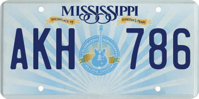 MS license plate AKH786