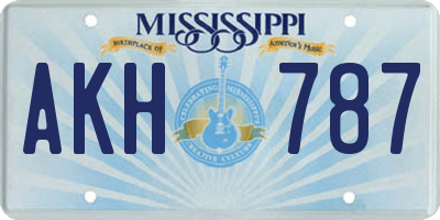 MS license plate AKH787