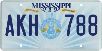 MS license plate AKH788