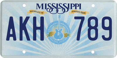 MS license plate AKH789