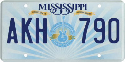 MS license plate AKH790