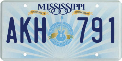 MS license plate AKH791