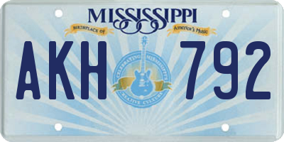 MS license plate AKH792