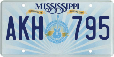 MS license plate AKH795