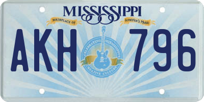 MS license plate AKH796