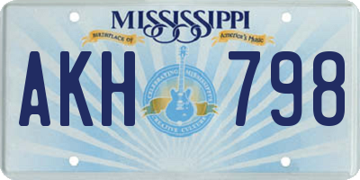 MS license plate AKH798