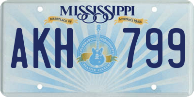 MS license plate AKH799