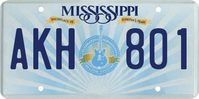 MS license plate AKH801