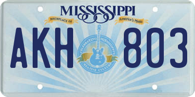 MS license plate AKH803