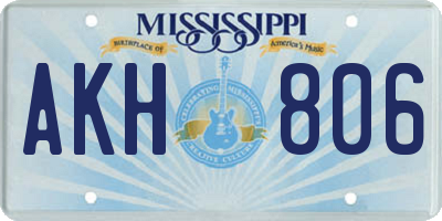 MS license plate AKH806