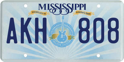 MS license plate AKH808