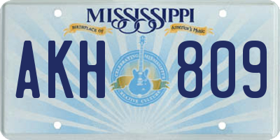 MS license plate AKH809
