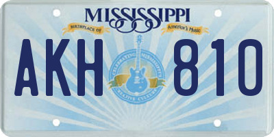 MS license plate AKH810