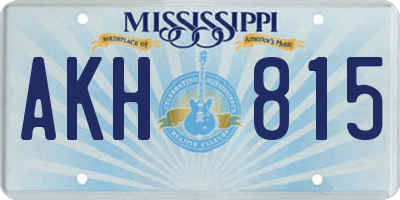 MS license plate AKH815